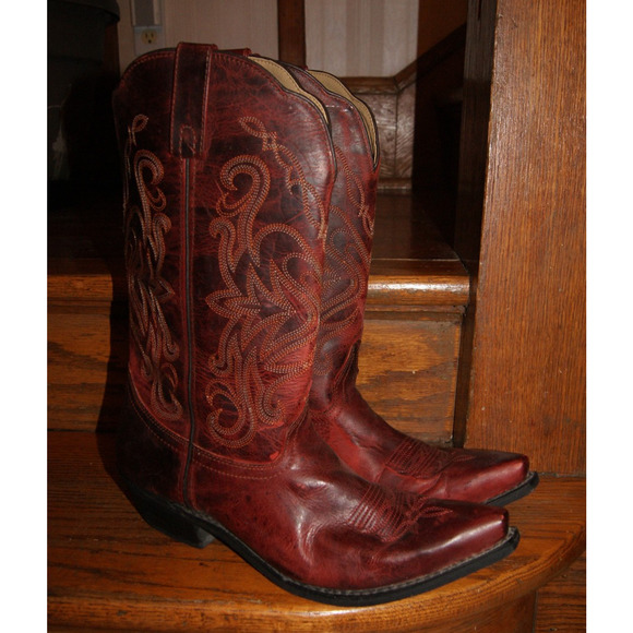 Smokey Mountain Boots Style 6471 Red Madison Pattern Women's Size 11 D - Picture 2 of 8